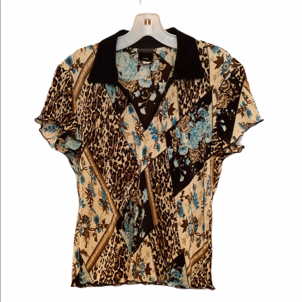 J.T.B. Petite Vintage Floral Animal Print Leopard